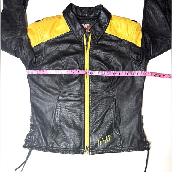 Harley Davidson Women’s Leather Jacket  ELECTRA Perforated w Laces Size- Medium - Picture 4 of 11